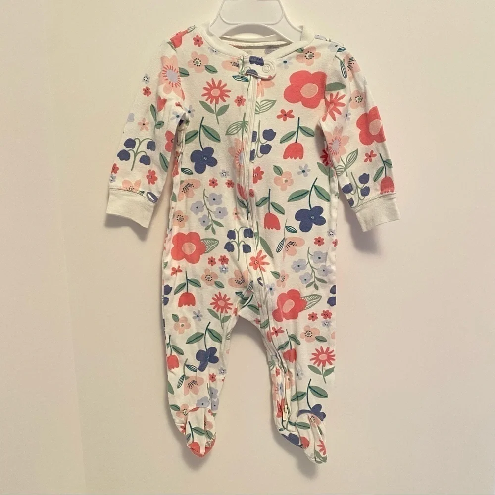 Carter's Baby Girl Infant Cotton Footie PJs 4 Pairs Size 9 Months
